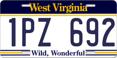 WV license plate 1PZ692