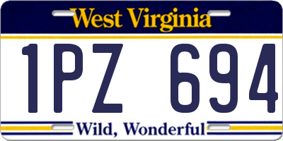 WV license plate 1PZ694