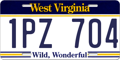 WV license plate 1PZ704