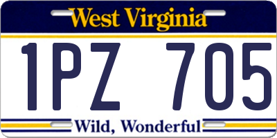 WV license plate 1PZ705