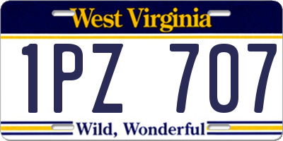 WV license plate 1PZ707