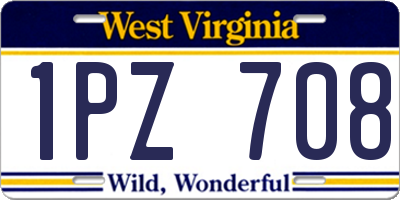 WV license plate 1PZ708