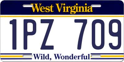 WV license plate 1PZ709