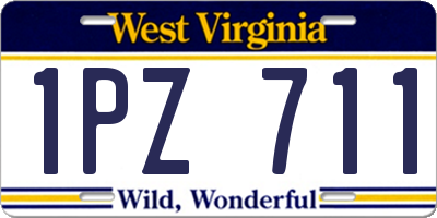 WV license plate 1PZ711