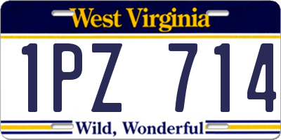 WV license plate 1PZ714