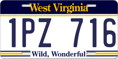 WV license plate 1PZ716
