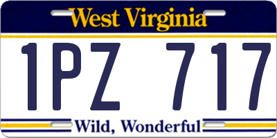 WV license plate 1PZ717