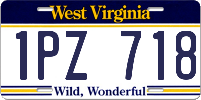 WV license plate 1PZ718