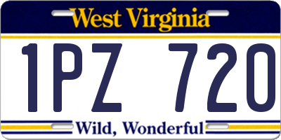 WV license plate 1PZ720