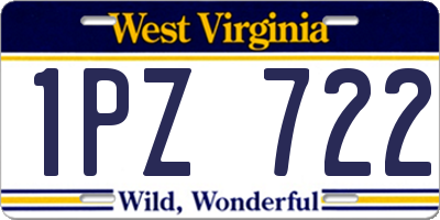 WV license plate 1PZ722