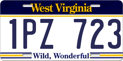 WV license plate 1PZ723