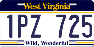 WV license plate 1PZ725