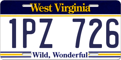 WV license plate 1PZ726