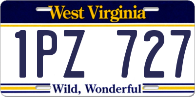 WV license plate 1PZ727