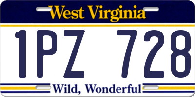 WV license plate 1PZ728