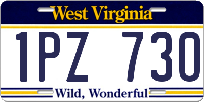 WV license plate 1PZ730