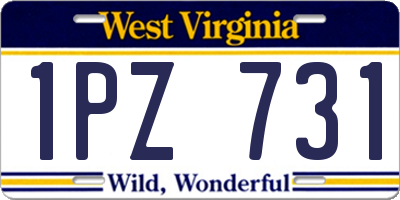 WV license plate 1PZ731