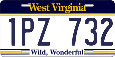WV license plate 1PZ732