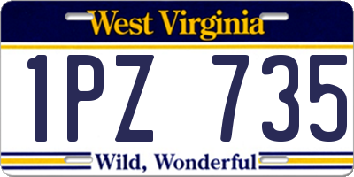 WV license plate 1PZ735