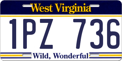WV license plate 1PZ736
