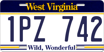 WV license plate 1PZ742