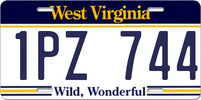 WV license plate 1PZ744