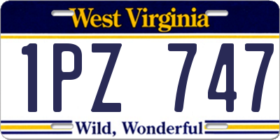 WV license plate 1PZ747