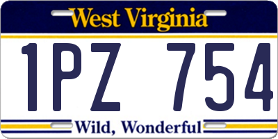 WV license plate 1PZ754