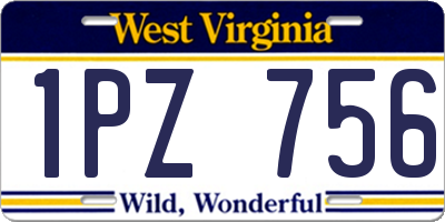 WV license plate 1PZ756