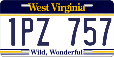 WV license plate 1PZ757