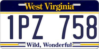 WV license plate 1PZ758