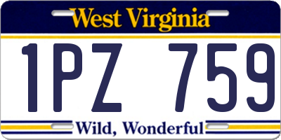 WV license plate 1PZ759