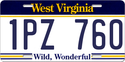 WV license plate 1PZ760