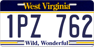 WV license plate 1PZ762