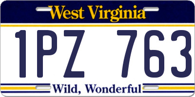 WV license plate 1PZ763