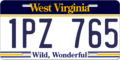 WV license plate 1PZ765