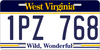 WV license plate 1PZ768