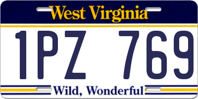 WV license plate 1PZ769