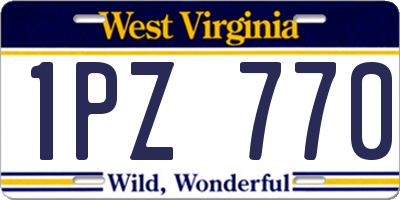 WV license plate 1PZ770