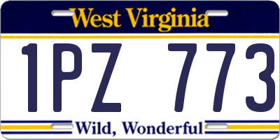 WV license plate 1PZ773
