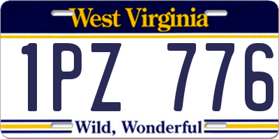WV license plate 1PZ776