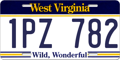 WV license plate 1PZ782
