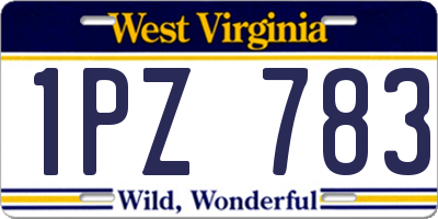 WV license plate 1PZ783