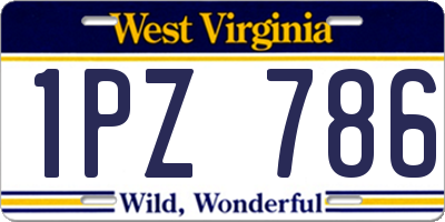 WV license plate 1PZ786