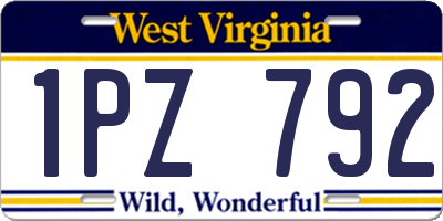 WV license plate 1PZ792