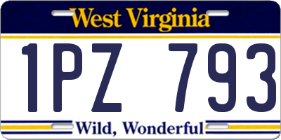 WV license plate 1PZ793