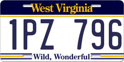 WV license plate 1PZ796