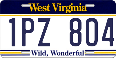 WV license plate 1PZ804