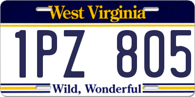WV license plate 1PZ805
