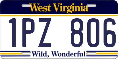 WV license plate 1PZ806
